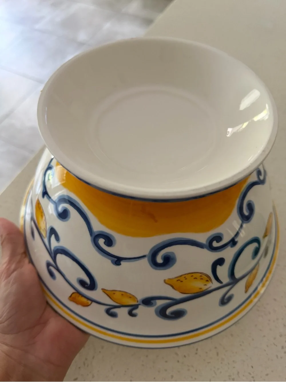 Target Muchoise Ceramic Decorative Bowl White/Blue/Yellow NWOT